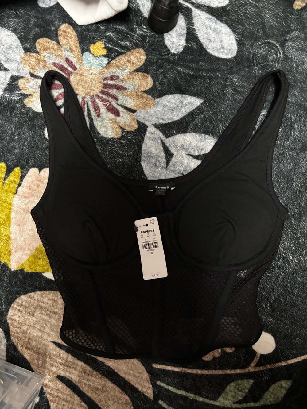 Express Black Mesh Corset Bustier